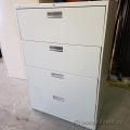 Global Grey 4 Drawer Lateral File Cabinet, Locking